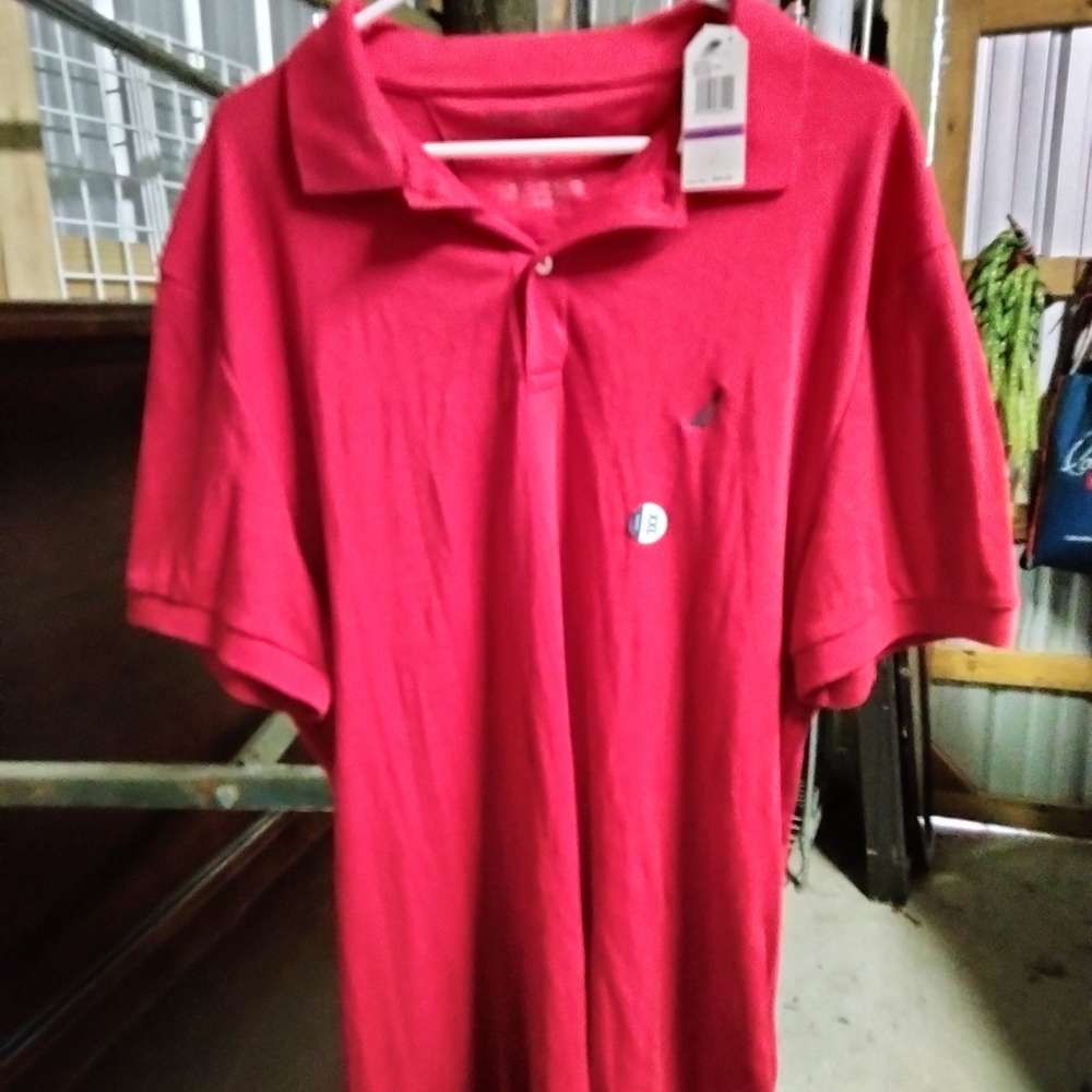 Nautica Red Polo Shirt Vibrant Color Classic Design